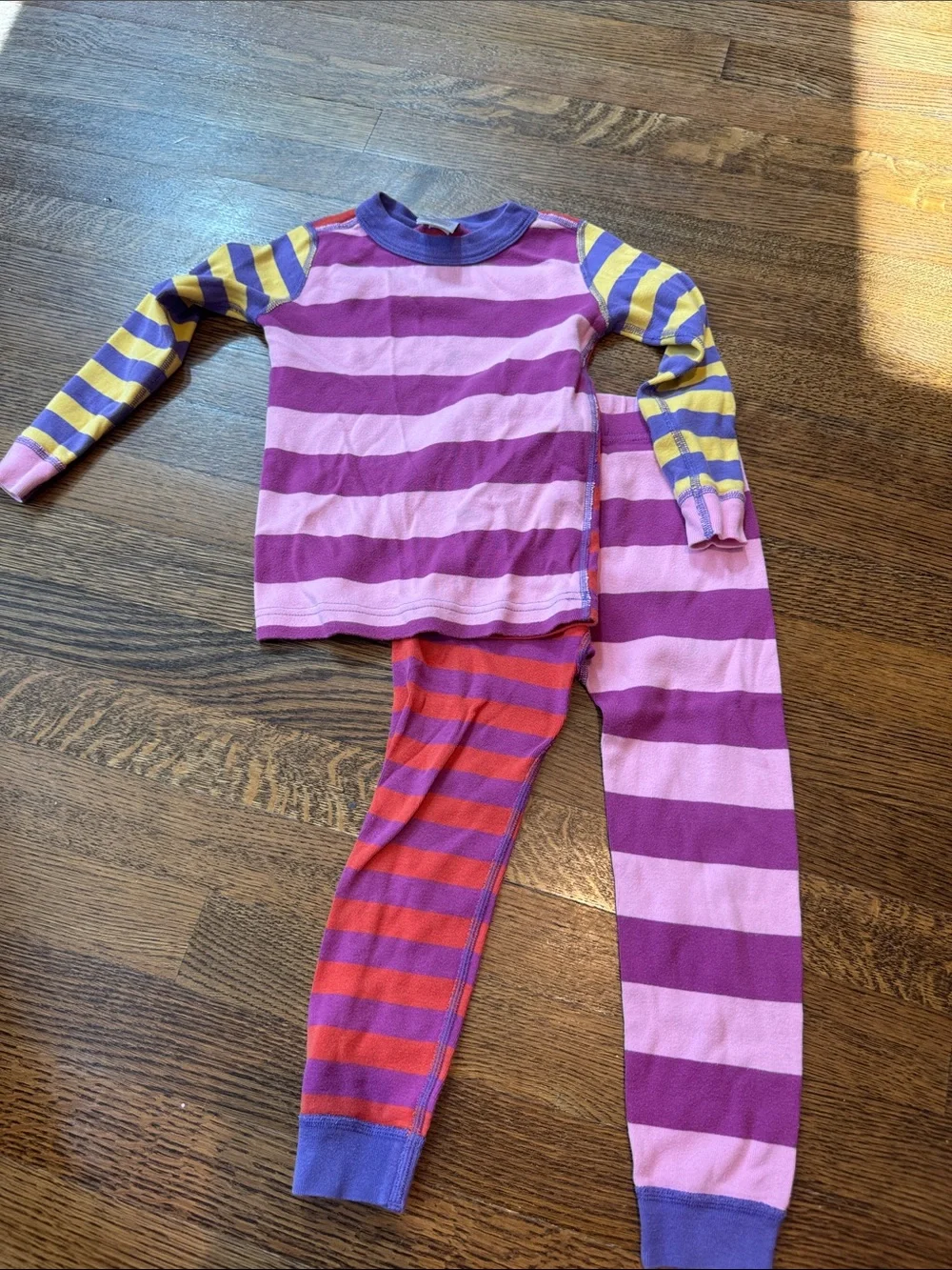 Hanna Andersson Striped Pajama Set in Purple, Pink, Yellow and Orange